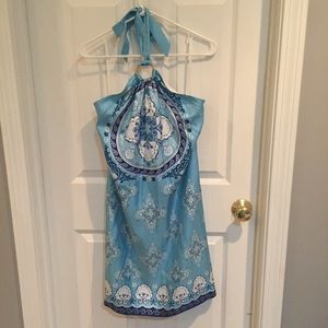 Vineyard Vines silk shell halter dress